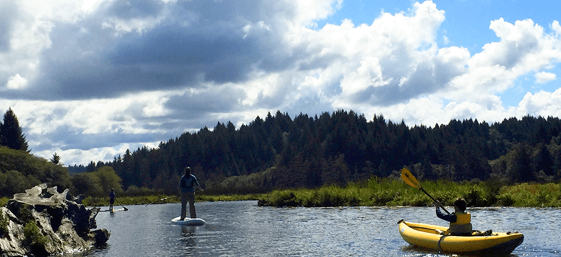 Inflatable rafts, kayaks, paddleboards, and float tubes for rent in Portland, Oregon, ideal for water adventures.